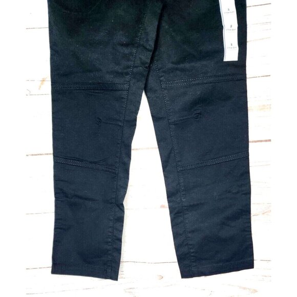 Cat & Jack Straight Leg Flexible Drawstring Reinforced Knee Kids Black Pants - Picture 5 of 11